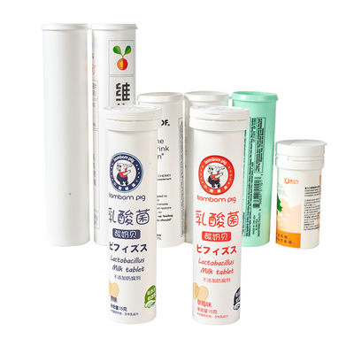 Custom Long Vitamin C Empty Effervescent Tablet Bottles With Cover for Candies